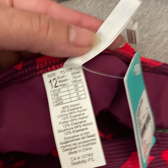 SEAFOLLY- Florence Ribbed
Floral Hipster Bikini Bottom in Boysenberry Sz. 8- NWT - Picture 5 of 5